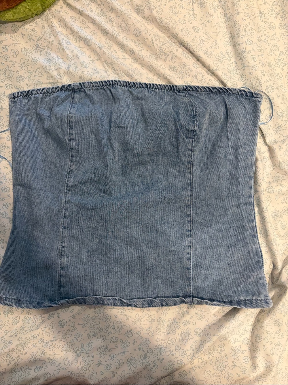 Denim Strapless Tube Top - Light Blue